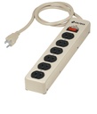 [47185] Multicontacto 14 AWG con 6 entradas uso rudo con suspensor de picos 600 joules.
