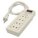 [47187] Multicontacto 14 AWG con 8 entradas uso rudo con suspensor de picos 110 joules.