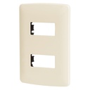 [48089] Placa 2 modulos de ABS linea italiana color marfil.