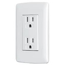 [48130] Contacto dúplex aterrizado linea italiana color blanco.