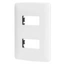 [48133] Placa 2 modulos de ABS linea italiana color blanco.