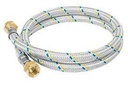 [49143] Manguera de hule revestida de aluminio 500 cm para gas con tuercas de 3/8" x 3/8".