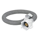 [49176] Manguera de vinil gris 35 cm para WC con tuercas de 1/2" x 7/8" plastico.