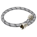 [49182] Manguera de hule acero inoxidable 55 cm para fregadero con tuercas de 1/2" x 1/2".