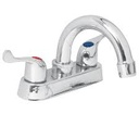 [49279] Mezcladora para lavabo de 4" cuello curvo con manerales de palanca.