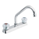 [49286] Mezcladora para fregadero de 8" cuello corto con manerales de crilico.