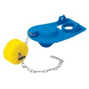 [49362] Sapo de 2" rojo para WC de silicona con cadena de acero inoxidable.