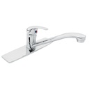 [49407] Monomando inoxidable para fregadero cuello recto y maneral metalico.