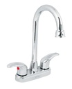 [49691] Mezcladora para lavabo de 4" cuello tipo bar manerales tipo palanca.