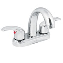 [49693] Mezcladora para lavabo de 4" nariz curva manerales tipo palanca.