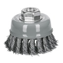 [100852] Carda copa 4" de alambre trenzado fino con multi-rosca.
