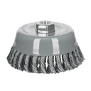 [100854] Carda copa 3" de alambre grueso trenzado con multi-rosca.