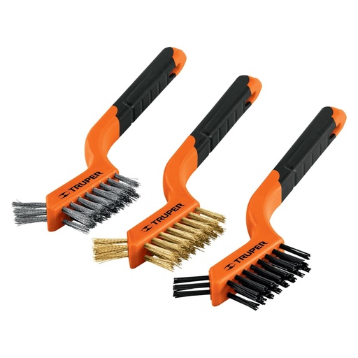 [10652] Juego de 3 mini cepillos de alambre 28 pinceles.