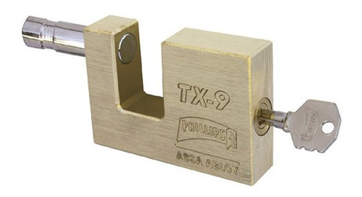 [MX2186] Candado para cortina acabado en laton modelo TX-9.