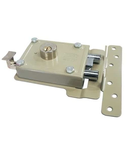 [MX86] Cerradura derecha de sobreponer acabado beige modelo 650 PS.