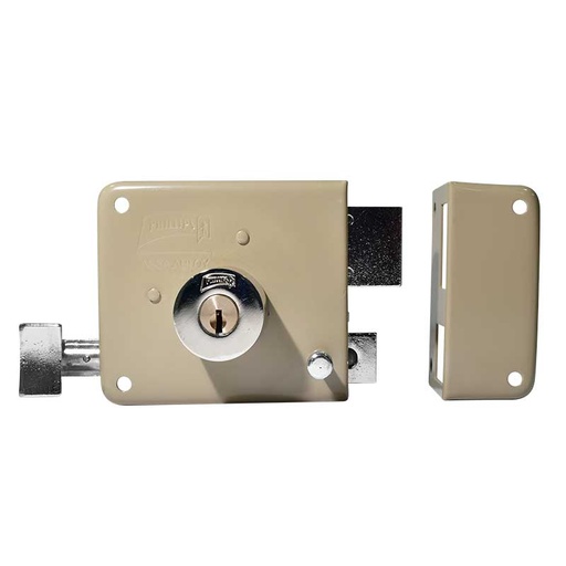 [MX1753] Cerradura derecha de sobreponer acabado beige modelo AS-725 IF.
