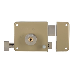 [MX1749] Cerradura derecha de sobreponer acabado beige modelo X-720 extra seguridad.