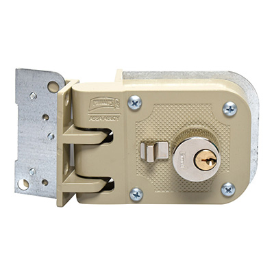 [MX459] Cerradura izquierda de sobreponer acabado beige modelo 625 DC.