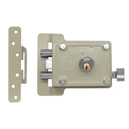 [MX87] Cerradura izquierda de sobreponer acabado beige modelo 650 PS.