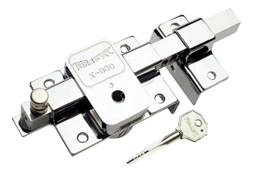 [MX410] Cerradura izquierda de sobreponer acabado cromo modelo X-900 extra seguridad.
