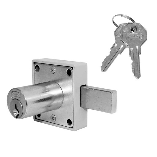 [MX1246] Cerradura para mueble acabado en cromo modelo 63.