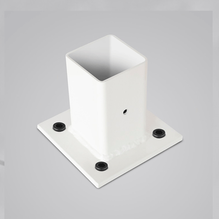 [BAPBL2X2] Base para poste de reja decorativa blanca de 2" x2".