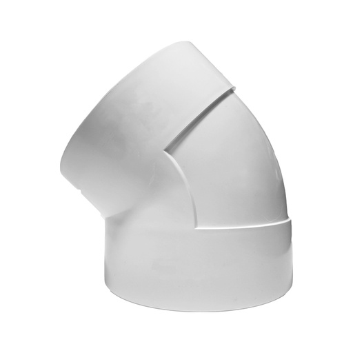 [COPVC11245S] Codo PVC 1 1/2"x45° sanitario.