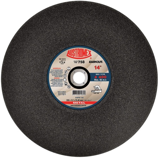 [AUS758] Disco para corte de metal de 14".