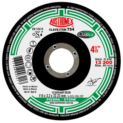 [AUS754] Disco para corte de piedra de 4 1/2".