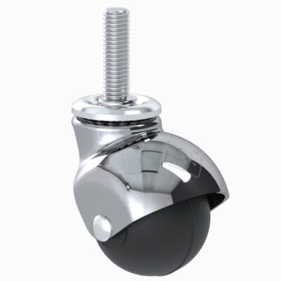 [HE516CR] Rodaja tipo esfera espiga roscable hule cromada de 2".