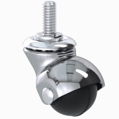[HE316CR] Rodaja tipo esfera espiga roscable plastica cromada de 1 1/4".