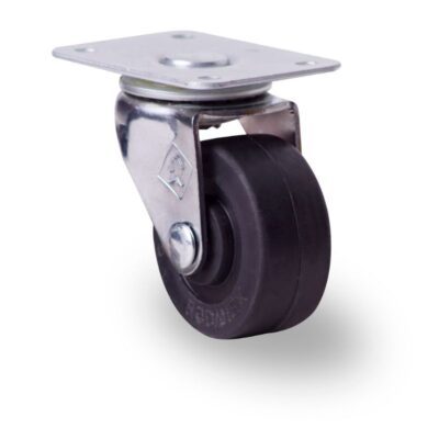 [HT515CR] Rodaja tipo rueda estandar con placa giratoria hule cromado de 2".