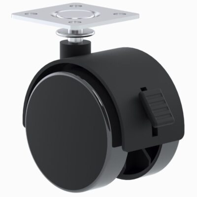 [HY516F] Rodaja tipo yoyo espiga roscble con freno plastica de 2".
