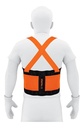 [100355] Faja lumbar naranja con cintas de alta visibilidad talla chica.