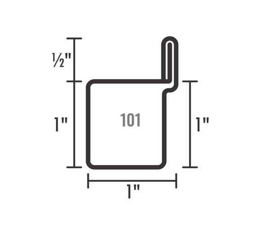[PER101C18] Perfil 101 calibre 18, 6 metros de largo.