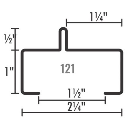 [PER121C18] Perfil 121 calibre 18, 6 metros de largo.