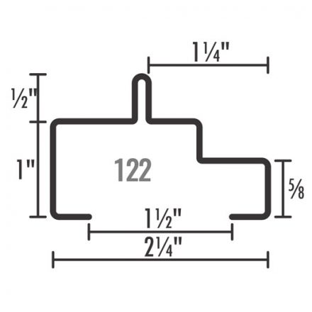 [PER122C18] Perfil 122 calibre 18, 6 metros de largo.