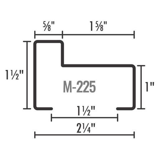 [PERZM225C18] Perfil zintro M-225 calibre 18 5.50mt, 5.5 metros de largo.