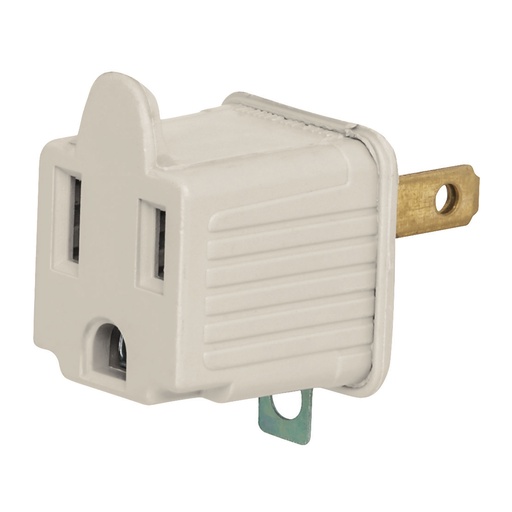 [46257] Adaptador para contacto de 3 a 2 color gris