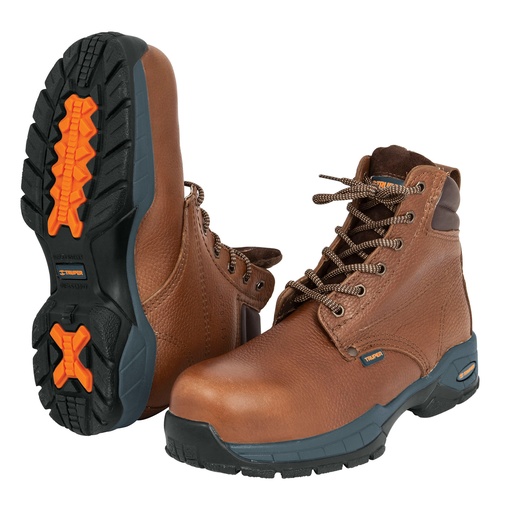 [17852] Botas de piel café dielectricas con casquillo #27