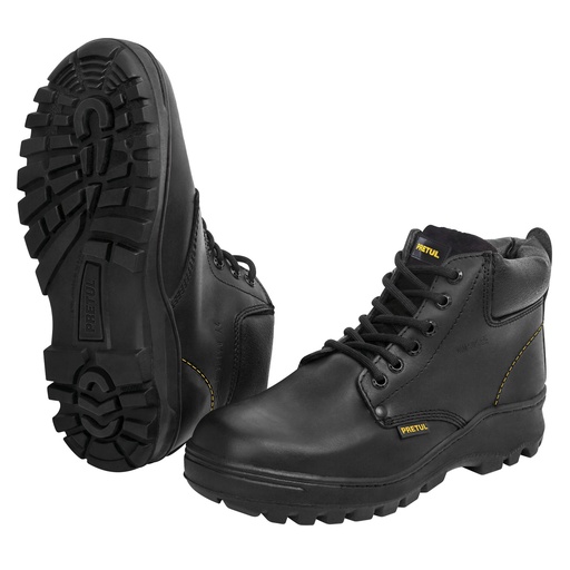 [25991] Botas de piel negras con casquillo #26