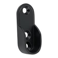 [46585] Brida para tubo de closet ovalado de acero negro
