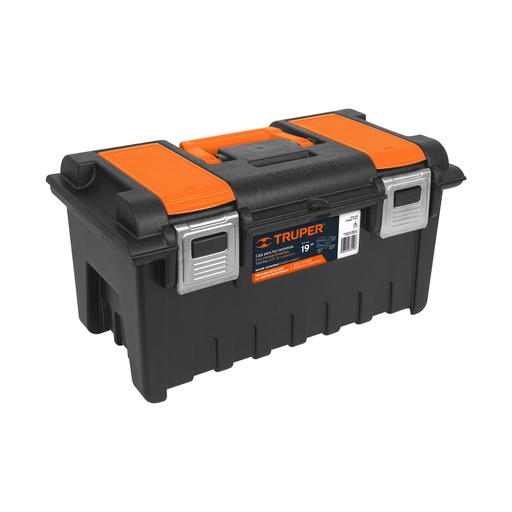 [11811] Caja de herramienta 19" con compartimientos y broches metálicos