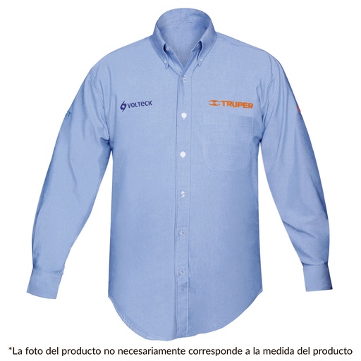 [60344] Camisa para caballero azul manga larga talla chica