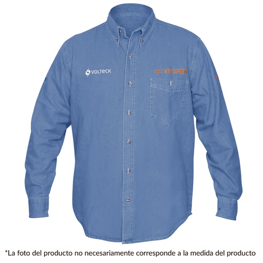 [60336] Camisa para caballero de mezclilla manga larga talla chica
