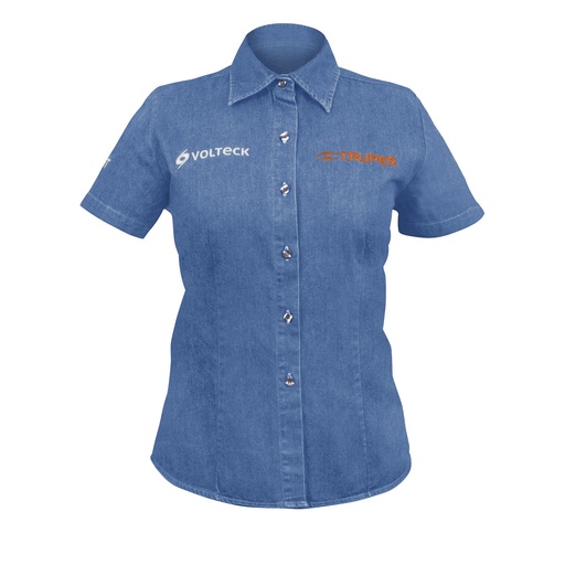 [61101] Camisa para dama de mezclilla manga corta talla chica