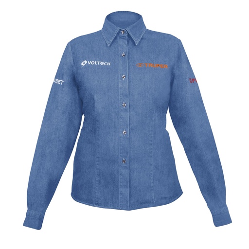 [62106] Camisa para dama de mezclilla manga larga talla chica
