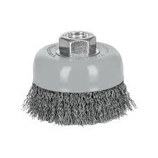 [100857] Carda para esmeril copa 3" de alambre ondulado fino con multi-rosca