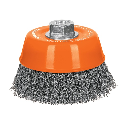 [17534] Carda para esmeril copa 5" de alambre ondulado grueso