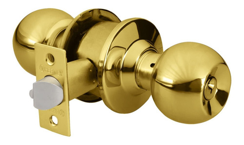 [43472] Cerradura para entrada tipo esfera acabado latón brillante